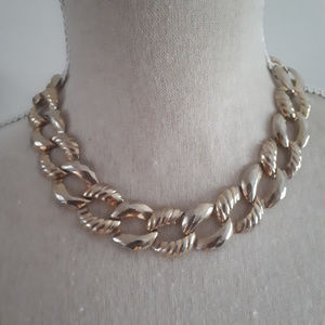 Chunky Gold Tone Vintage Statement Necklace